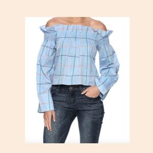 Ecru Lab Off Shoulder Long SleevesTop